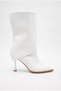 Women's Pointed Toe Zippered Thin High Heeled White Boots with Removable Leggings - Boots (10 cm Heel) - 3