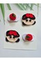 Special Fairytale Princess and Apple Themed Model Knitted Handmade Antiallergic Baby Gift Hair Accessory Set of 2 Special Hair Clips for Babies with Less Hair