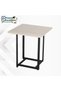 Pixel Furniture square side table for serving refreshments or as a corner table; table with solid metal base. - 3