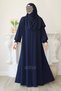 Ahsen Mevlana Ferace Shawl Gift Set Navy Blue - 4