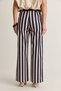 Women's Blue-Cream Striped High Waist Wide Leg Trousers with Pencil Detail 4077 60286680 - 6