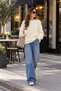 Women's Rice Knit Crew Neck Drop Shoulder Oversize Long Sleeve Basic Knitwear Sweater - 2