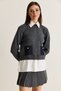Women's Anthracite Shirt Garnished Denim Pocket Detailed Crew Neck Knitwear Sweater Tk261127 60286681 - 3