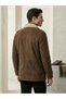 15300 Brown Nubuck Men's Coat with Fur Collar - 3