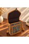 Cnt-6037 Tan Blue Paisley Patterned Tapestry Medium Size Messenger Bag |   Eos Collective - 4