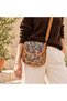 Cnt-6036 Tan Cream Paisley Patterned Tapestry Medium Size Messenger Bag |   Eos Collective - 2