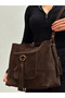 Marilla 100% Genuine Nubuck Loose-fitting, Soft Leather Tasseled Elegant Design Shoulder and Crossbody Bag - 3