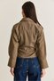 Women's Khaki Silvery Striped Double Breasted Collar Belted Shirt Blouse 1108 60286672 - 7