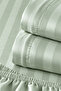 Cotton Satin 210 Tc(83 Threads) Striped Bed Sheet Set |   Green - 3