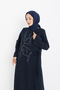 Meyli̇n Woven Chenille Ferace Navy Blue - 9081 - 6