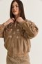 Women's Tan Floral Embroidered Beaded and Sequin Detailed Pocketed Zippered Suede Bomber Jacket 5015 60286664 - 6