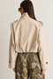Women's Beige Stand Collar Double Breasted Buttoned Epaulet and Pocket Detailed Lined Short Trench Coat 5677 60286667 - 6