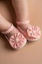 Baby Girl Polka Dot Pearl Bow Detailed First Step Shoes / Booties - 7