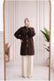 Güldil سترة ناعمة بأزرار ذهبية وأطراف أكمام مطاطية-KR6034 بني