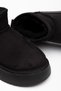 Cara Black Suede Ankle Boots with Furry Inside and Flat Sole Women's Shoes - 4