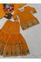 Mustard Yellow Fandy Crush Embroidered Sharara Suit Set - HRT101665 | Mustard Yellow-Size:M-38-Inches - 6