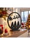 Christmas Decorative Tabletop Ornament with Santa Claus and Deer Pine Tree Figure - 2