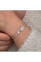 Silver Zircon Stone Fatma Mother Hand Women's Bracelet - 3