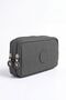 Vt-Two-Compartment Clinker Fabric Pencil Case School University Bag Dark Gray - 2