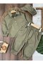Gabardine Bohemian Shirt Collar Top, Loose-Fit Trousers and Hat Detailed 3-Piece Baby Boy Set