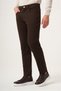 Dark Brown 5-Pocket Gabardine Slim Fit Cotton Trousers 1003265317 - 3