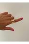 Special Series Double Drop Gold Adjustable Steel Ring - 5