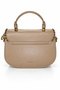 Beige Oval Case with Chain and Logo Detail, Stylish Women's Hand and Shoulder Bag - 3