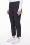 Women's Black Seasonal High-Waisted Jacquard Trousers with Pockets and Stone and Accessory Detailing on the Legs - 3