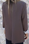 Coffee-Colored Sleeveless Striped Lined Blazer - 3
