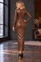 Stylish Leather Dress with Form-Fitting Design and Long Sleeves - 2