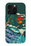 iPhone 16 Pro Max Compatible Japanese Breeze Patterned Tpu Flexible Silicone Case with Suede Lining Inside