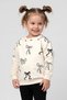 1-7 Years Old Girls' Bow Printed Spanish Flared Combed Cotton Tights Set Cream - 3