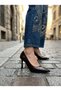 Brown Patent Leather High Heeled Women's Shoes