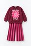Girl's 3-Yarn Non-Printed Cotton Printed Set - 2