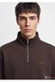 M0S10585 Logo Printed Semi-Zipper Sweatshirt Men's Sweatshirt Brown - 6