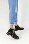 Brown Color Elastic Buckle Thick Heel Women's Boots - 3