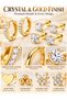 12-Pair Gold-Plated Earrings Set, 316L Stainless Steel Flat Back Studs & Hoops, 20G - 5
