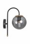 Niva Black Antique Smoked Glass Sconce - 2