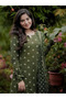 Olive Green Viscose Printed Anarkali Suit Set - ALV2212 | Olive Green- Size:M-38-Inches - 4