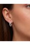 Satin Half Zircon Stone Curved Oval Hoop Steel Xuping Earrings - 8