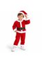 Boys Christmas Santa Claus Costume 3 Piece Set with Hat Red Plush Santa Outfit 1-8 Years - 2