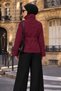 Belted and Buttoned Buttoned Stand Collar Short Trench Coat Tsd260339 Plum - 6