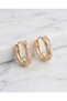 Nastro Inlaid Zircon Stone Twisted Pattern Minimal Oval Hoop Steel Xuping Earrings