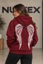 Angel Winged Angel Written 3-Threaded Hooded Regular Fit Sweatshirt