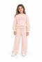Girl's Striped Printed Sweatshirt and Loose Leg Pants Two-Piece Set