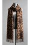 Women's French Leopard Patterned Loose Scarf Shawl - Oversized Winter Shawl with Tassels - 4
