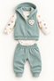 Baby Girl Set 3-Piece Set with Hooded Vest Seasonal Top and Bottom Set - 4