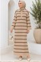 Women's Spanish Sleeve Striped Dress - 4