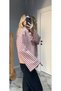 Women's Red Striped Crew Neck Blouse - 4