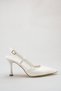 Women's White Pointed Toe Thin Heeled Open Back Ankle Buckle Stylish Wedding Dress and Evening Dress Shoes - 9 cm - 7
